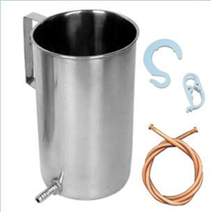 Douche can for patient care Douche Can is also known as Irrigator Can and Enema Can is made of high-quality Stainless Steel. It is used for vaginal irrigation, douching and holding the fluid used in douching It comes with a nozzle and has Seamless Jointless design.